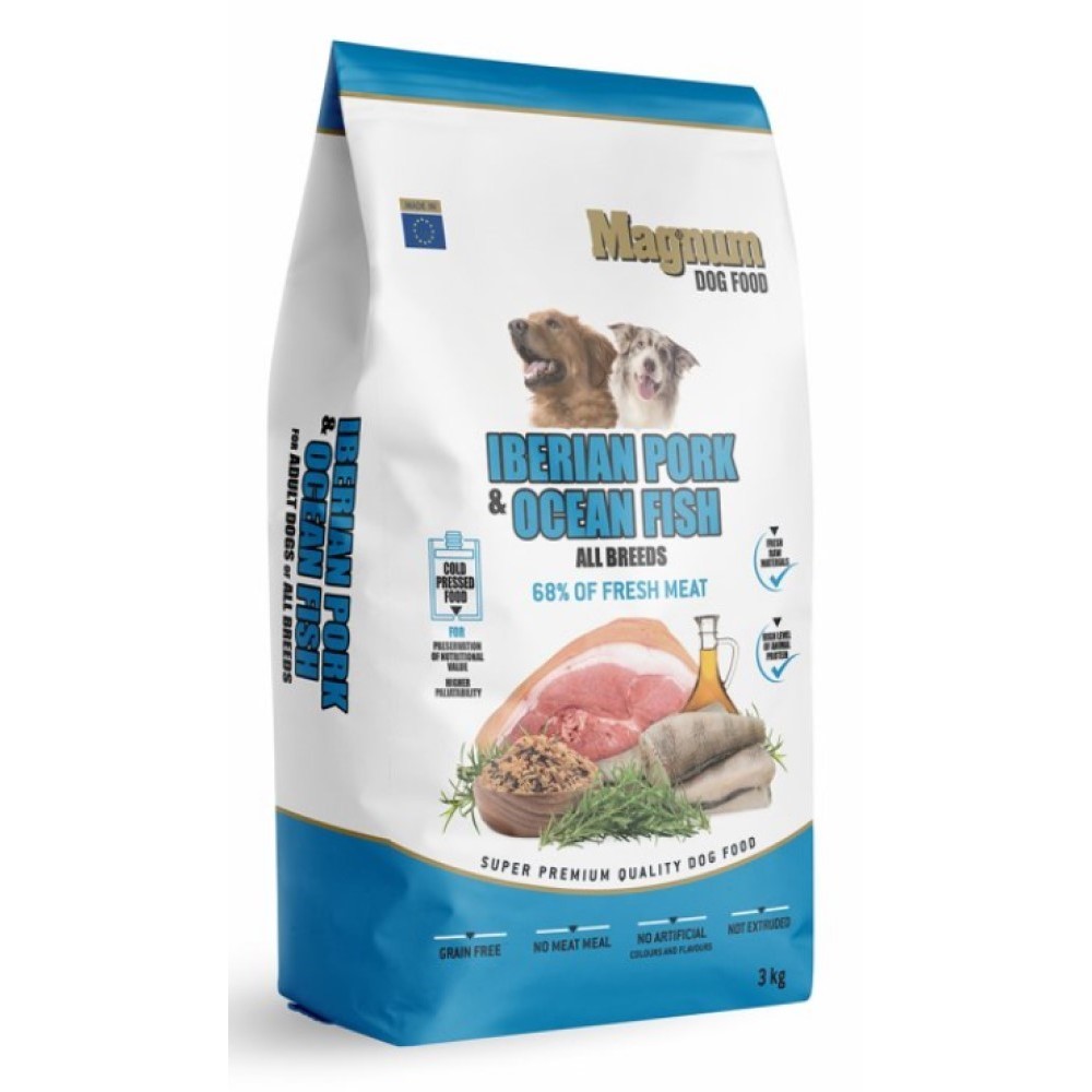 013512 Magnum 3kg Iberian Pork & Ocean Fish All Breed dog - Obrázek 1