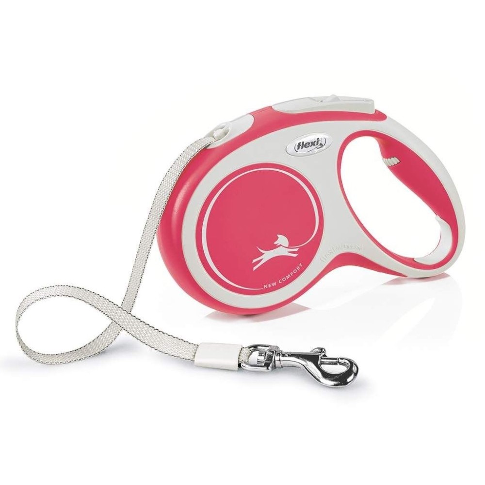 083372 Flexi New Comfort S pásek 5 m do 15 kg červená/pásek - Obrázek 1