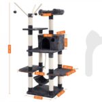 Kočičí strom / škrabadlo, modro-bílá, 154 cm - Obrázek 2