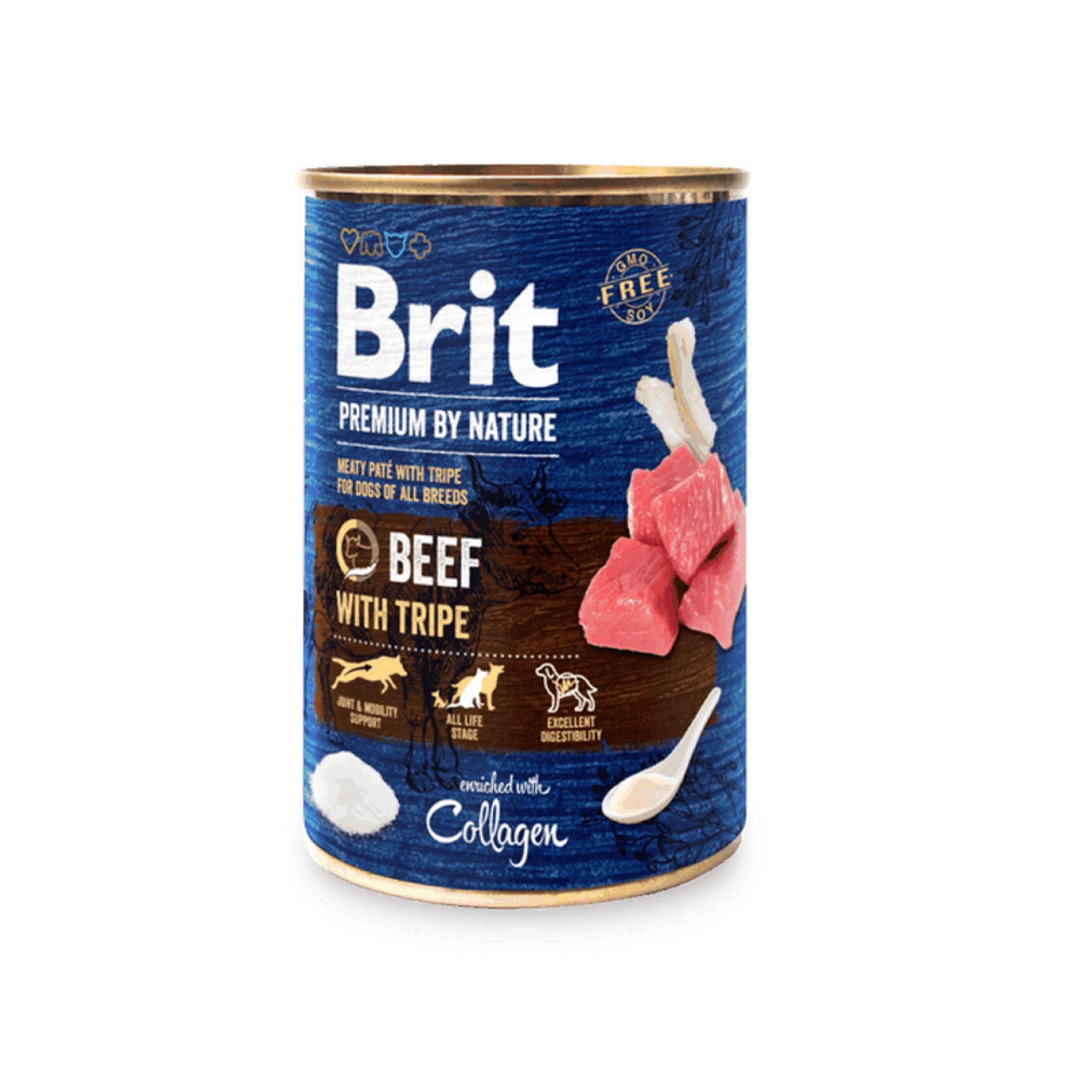 465465 Brit konzerva Premium by Nature Beef & Tripes 400 g - Obrázek 1