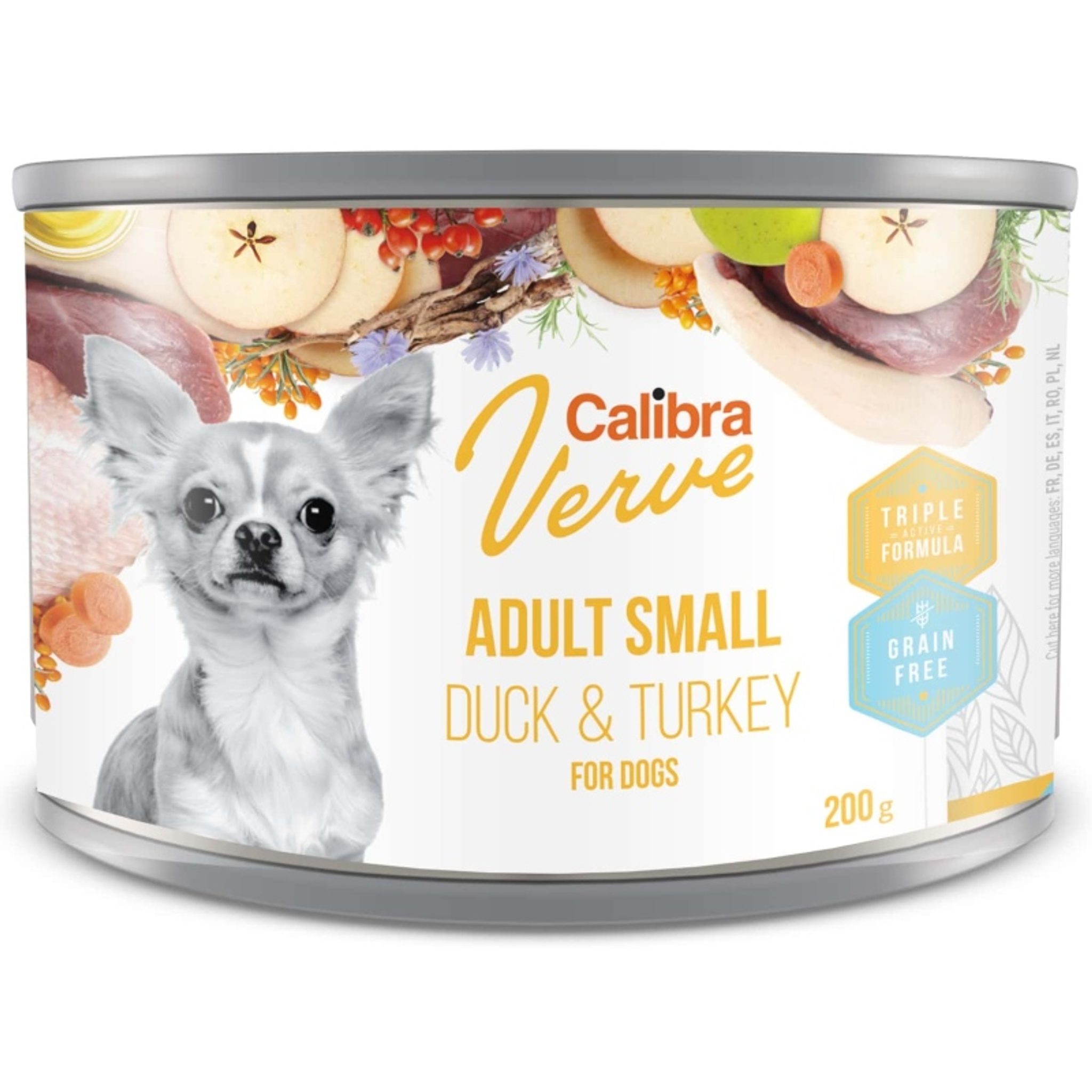 465595 Calibra Dog Verve konzerva GF Adult Small Duck & Turkey 200 g - Obrázek 1
